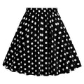 Girls Vintage Polka Dot Skirt 50s Flare A-Line Pleated 50s Skirt Black