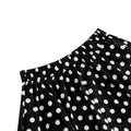 Girls Vintage Polka Dot Skirt 50s Flare A-Line Pleated 50s Skirt Black