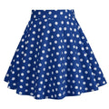 Girls Vintage Polka Dot Skirt 50s Flare A-Line Pleated 50s Skirt Blue