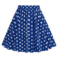 Girls Vintage Polka Dot Skirt 50s Flare A-Line Pleated 50s Skirt Blue