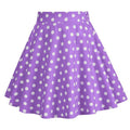 Girls Vintage Polka Dot Skirt 50s Flare A-Line Pleated 50s Skirt Purple