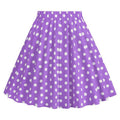 Girls Vintage Polka Dot Skirt 50s Flare A-Line Pleated 50s Skirt Purple