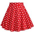 Girls Vintage Polka Dot Skirt 50s Flare A-Line Pleated 50s Skirt Red