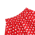 Girls Vintage Polka Dot Skirt 50s Flare A-Line Pleated 50s Skirt Red