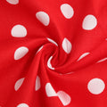 Girls Vintage Polka Dot Skirt 50s Flare A-Line Pleated 50s Skirt Red