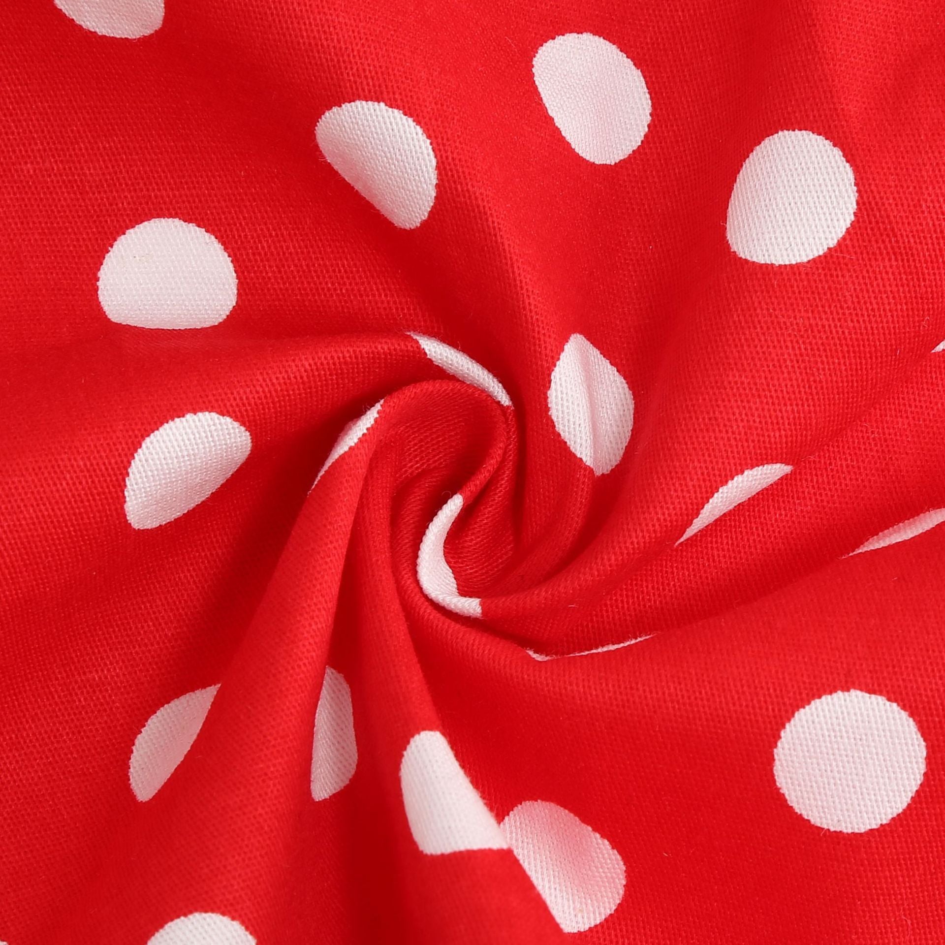 Girls Vintage Polka Dot Skirt 50s Flare A-Line Pleated 50s Skirt Red