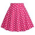 Girls Vintage Polka Dot Skirt 50s Flare A-Line Pleated 50s Skirt Rose