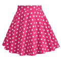 Girls Vintage Polka Dot Skirt 50s Flare A-Line Pleated 50s Skirt Rose