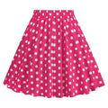 Girls Vintage Polka Dot Skirt 50s Flare A-Line Pleated 50s Skirt Rose