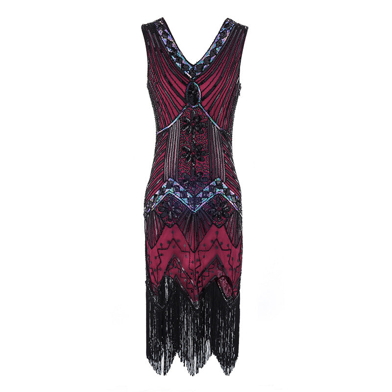 Plus Size 1920s Womens Gatsby Halloween Costume Flapper Dresses V Neck Fringed Dress Gold