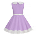 Retro Girls Vintage Sleeveless Doll Collar Dress Vintage Party Dress Purple