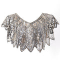 Sequin Beaded Evening Cape 1920s Fringed Shawl Wraps Wedding Bridal Shawl Scarf Gold