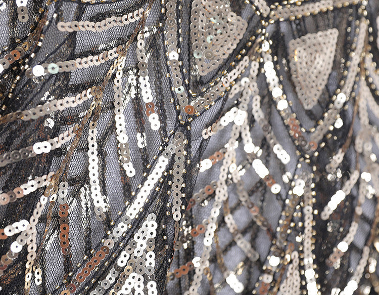 Sequin Beaded Evening Cape 1920s Fringed Shawl Wraps Wedding Bridal Shawl Scarf Gold
