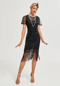 Vintage 1920s The Great Gatsby Flapper Dress Outfits Party Costume Masquerad Dress Black