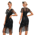 Vintage 1920s The Great Gatsby Flapper Dress Outfits Party Costume Masquerad Dress Black