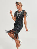 Vintage 1920s The Great Gatsby Flapper Dress Outfits Party Costume Masquerad Dress Black Gold