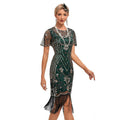 Vintage 1920s The Great Gatsby Flapper Dress Outfits Party Costume Masquerad Dress Black Green