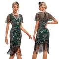 Vintage 1920s The Great Gatsby Flapper Dress Outfits Party Costume Masquerad Dress Black Green