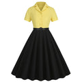 Vintage Audrey Hepburn Dress Elegant Cocktail Party 50s 60s Rockabilly Dress Yellow