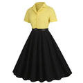 Vintage Audrey Hepburn Dress Elegant Cocktail Party 50s 60s Rockabilly Dress Yellow