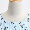 Vintage Dresses Women Casual 1950s Retro Printing Party Prom Swing Dress Blue