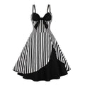 Vintage Floral Cocktail Dress Bowknot Retro 1950s Vintage Dress Black