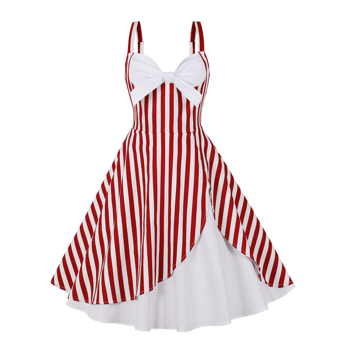Vintage Floral Cocktail Dress Bowknot Retro 1950s Vintage Dress White