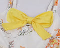Vintage Floral Cocktail Dress Bowknot Retro 1950s Vintage Dress Yellow