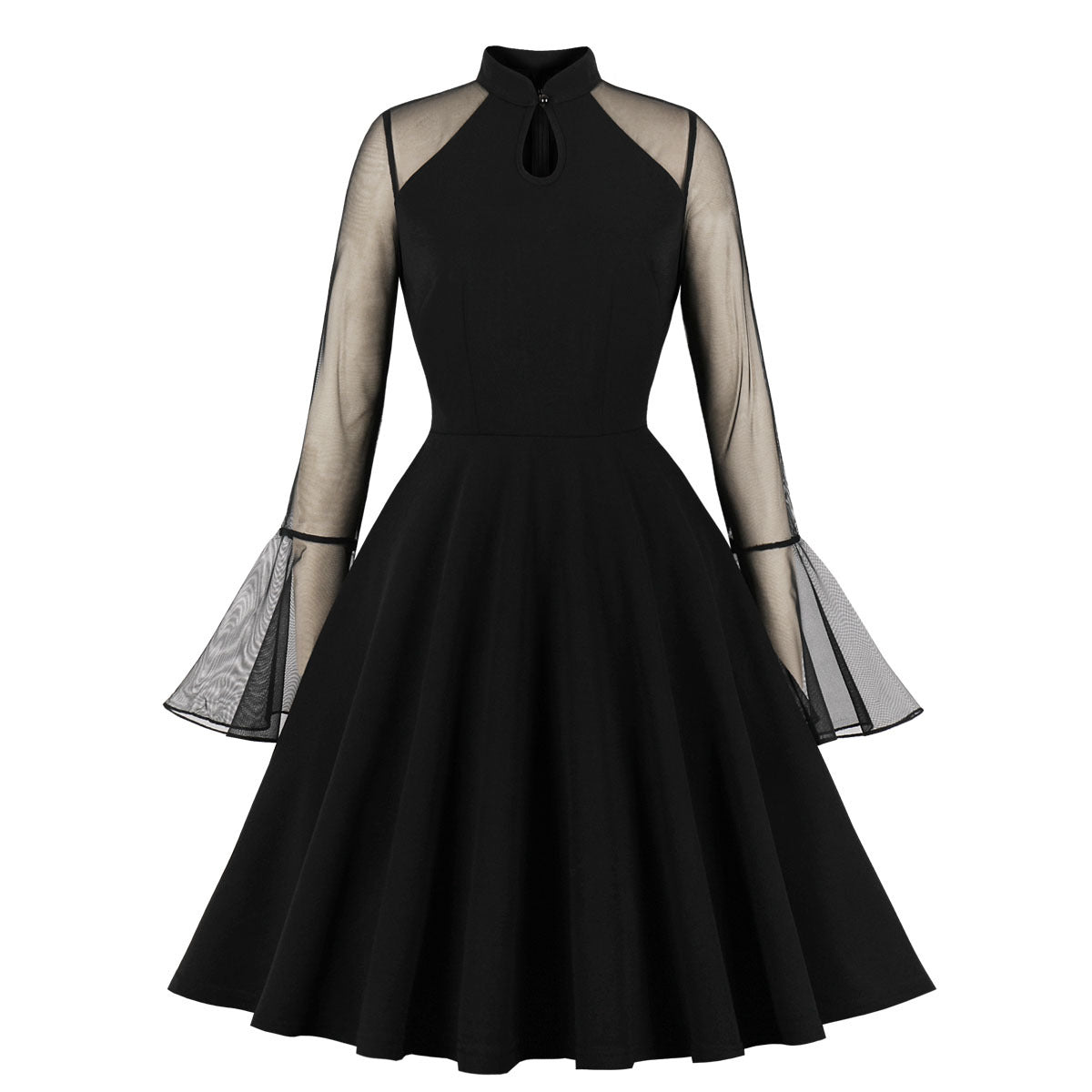 Vintage Retro 50s 60s Halloween Gothic Rockabilly Witch Dresses Black