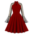 Vintage Retro 50s 60s Halloween Gothic Rockabilly Witch Dresses Red
