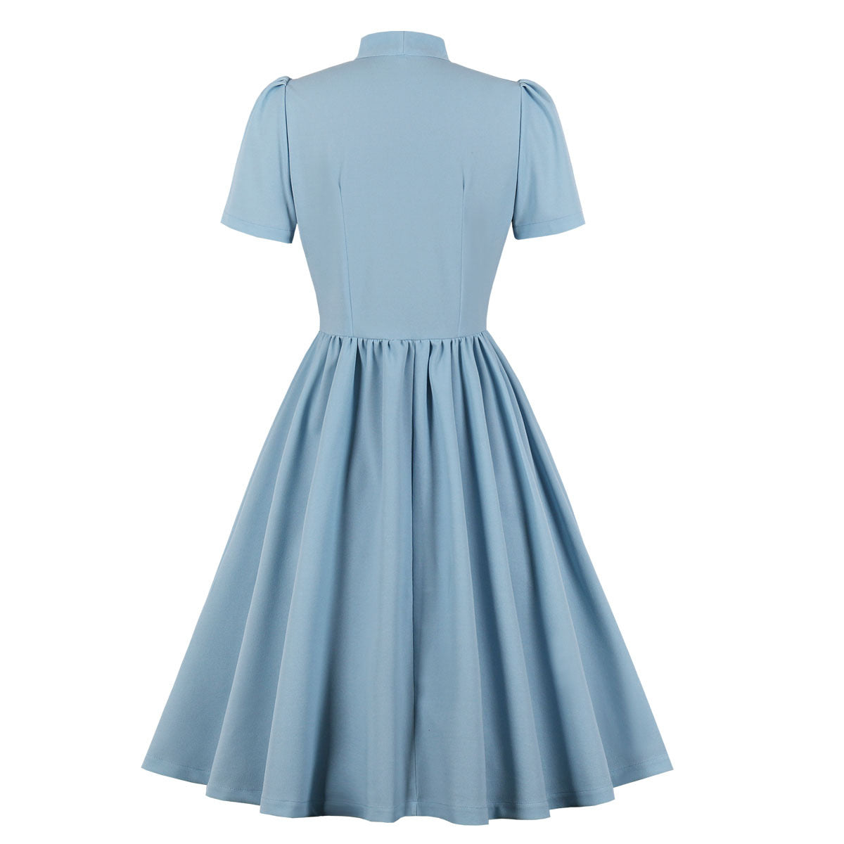Vintage Retro Prom Dresses 50s 60s Bowknot Rockabilly Dress Blue