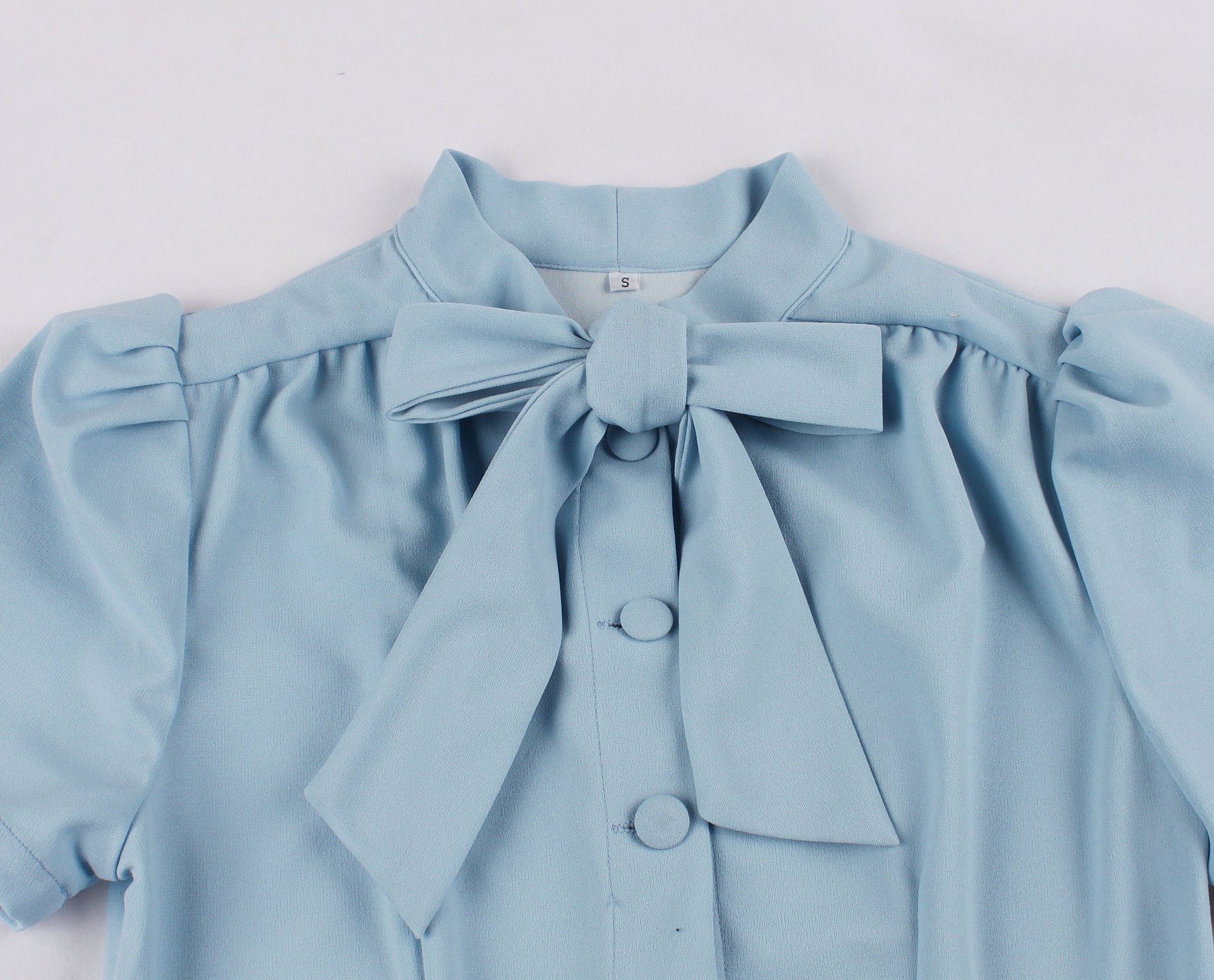 Vintage Retro Prom Dresses 50s 60s Bowknot Rockabilly Dress Blue
