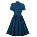Vintage Retro Prom Dresses 50s 60s Bowknot Rockabilly Dress Navy