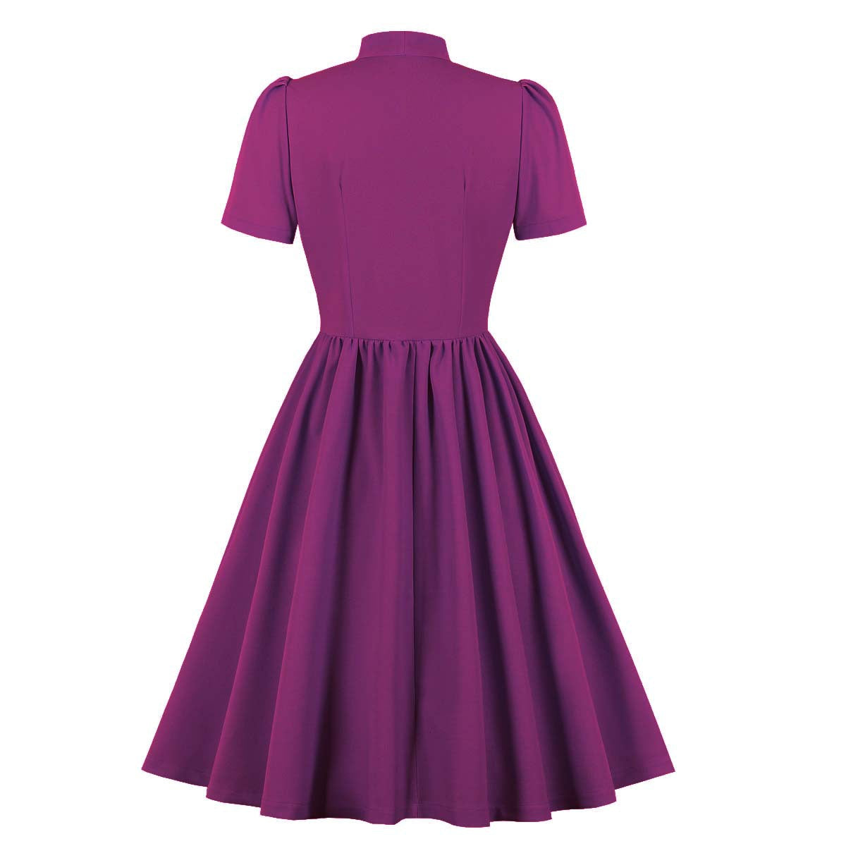 Vintage Retro Prom Dresses 50s 60s Bowknot Rockabilly Dress Purple