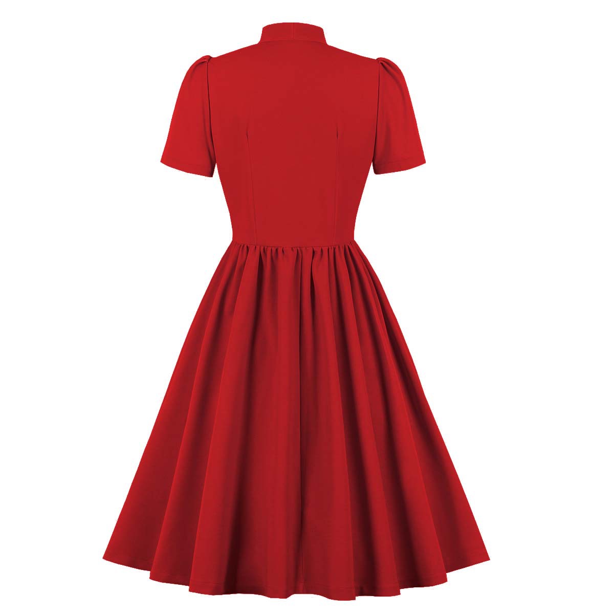 Vintage Retro Prom Dresses 50s 60s Bowknot Rockabilly Dress Red