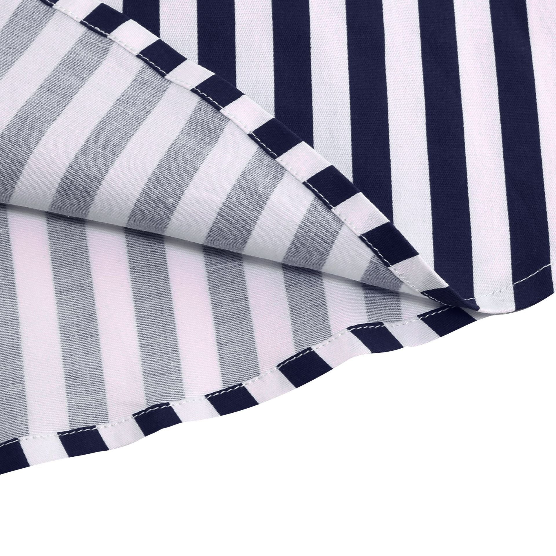 Vintage Striped Knee Length Women's Skirt 50s 60s A Line Skirts Blue