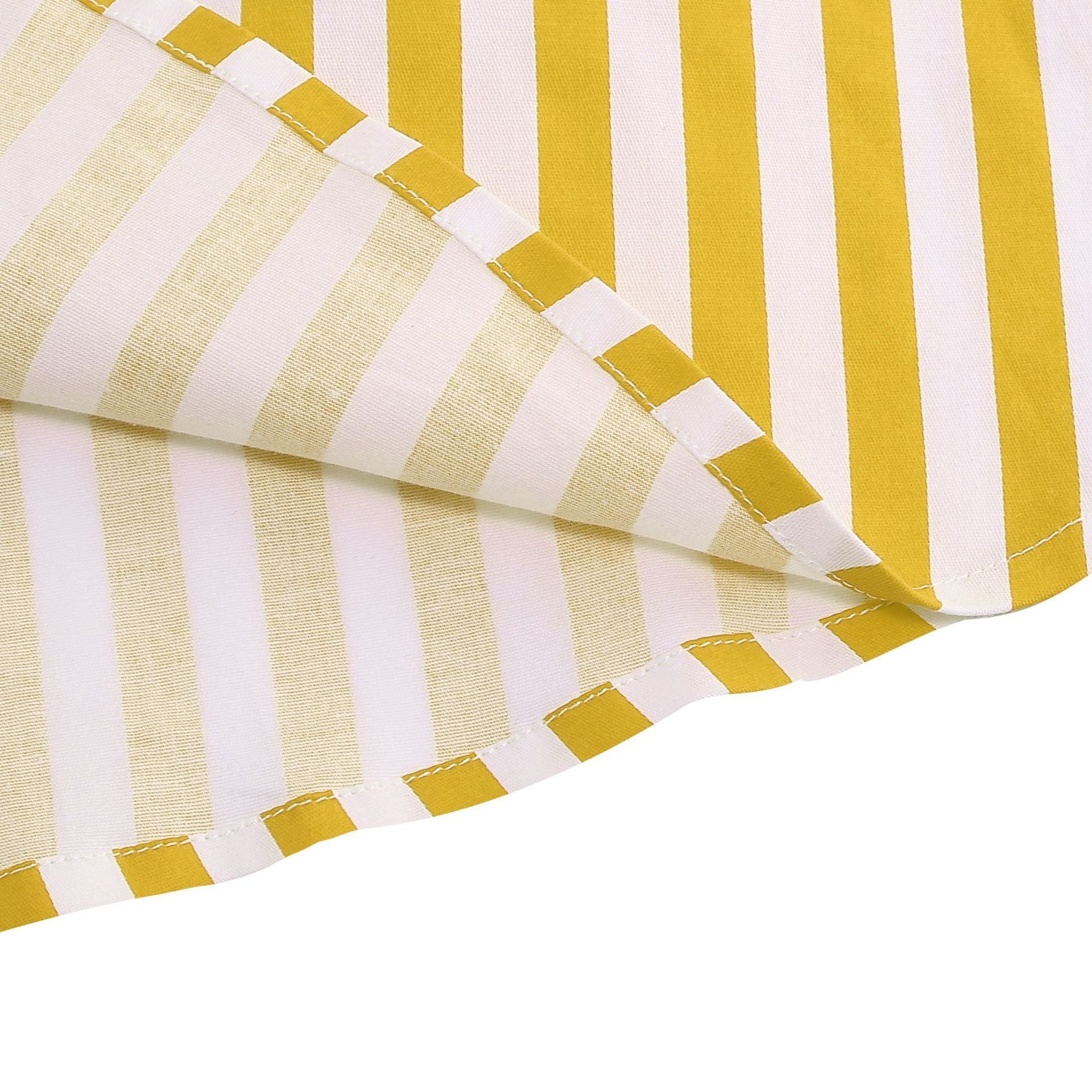 Vintage Striped Knee Length Women's Skirt 50s 60s A Line Skirts Yellow