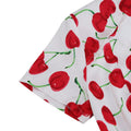 Vintage Women 50s Dress Cherry Print Cutout A-line Tea Dress White