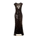 Women 1920S Gatsby Sequin Mermaid Formal Evening Dress Black