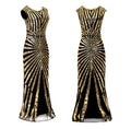 Women 1920S Gatsby Sequin Mermaid Formal Evening Dress Gold