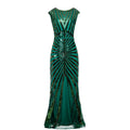 Women 1920S Gatsby Sequin Mermaid Formal Evening Dress Green
