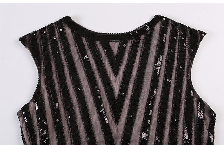 Women 1920S Gatsby Sequin Mermaid Formal Evening Dress Pink