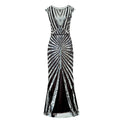Women 1920S Gatsby Sequin Mermaid Formal Evening Dress Silver