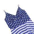 Women 1950S Cocktail Dress Spaghetti Straps American Flag Patriotic Dress Blue