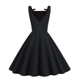 Women 1950S Retro Bow Strap Sleeveless Vintage A Line Swing Dress Black