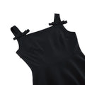 Women 1950S Retro Bow Strap Sleeveless Vintage A Line Swing Dress Black