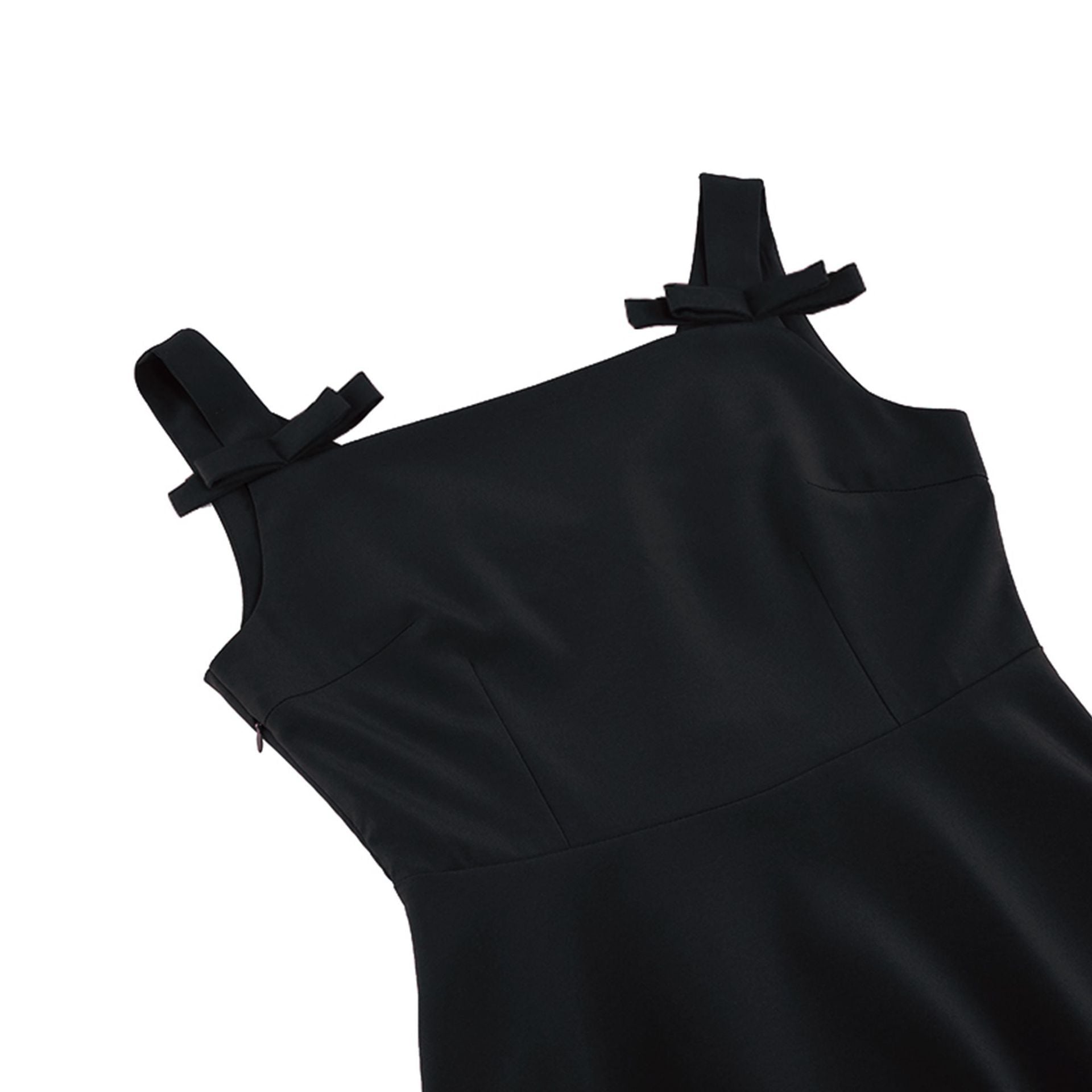 Women 1950S Retro Bow Strap Sleeveless Vintage A Line Swing Dress Black