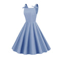 Women 1950S Retro Bow Strap Sleeveless Vintage A Line Swing Dress Sky