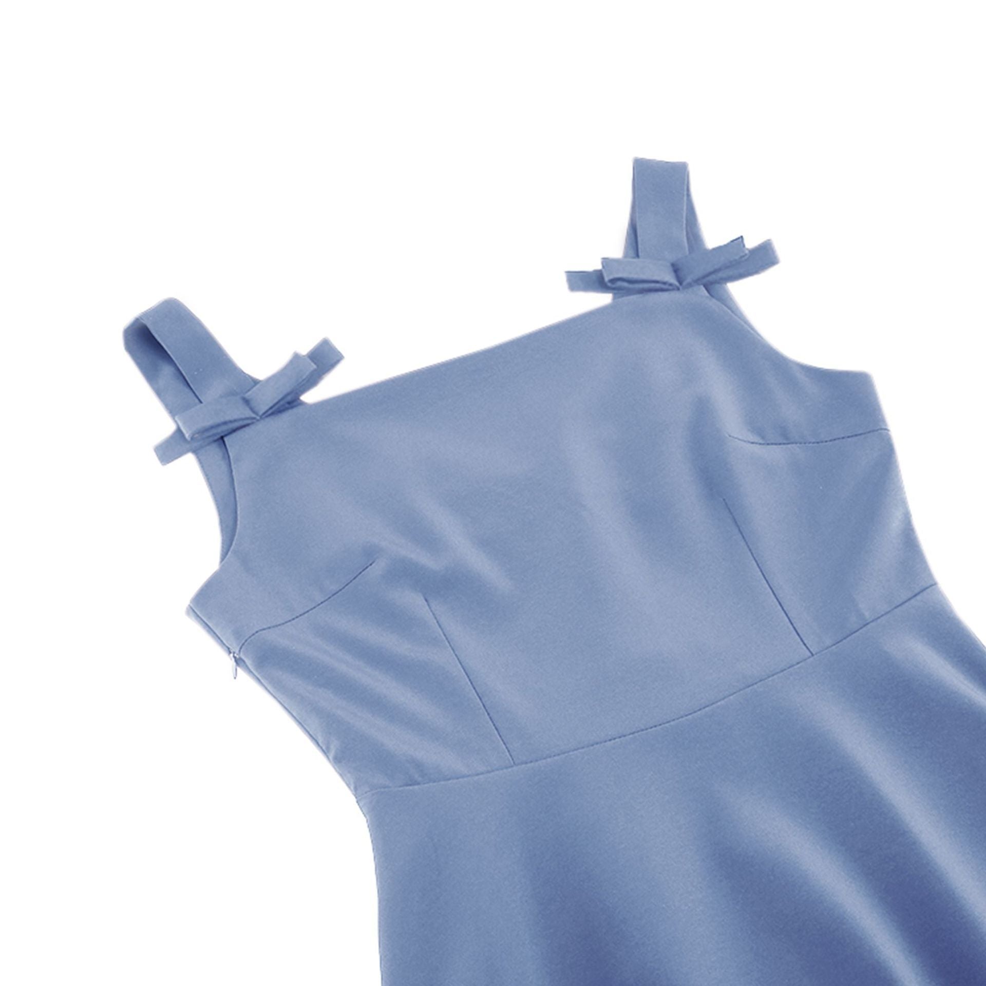 Women 1950S Retro Bow Strap Sleeveless Vintage A Line Swing Dress Sky