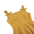 Women 1950S Retro Bow Strap Sleeveless Vintage A Line Swing Dress Yellow